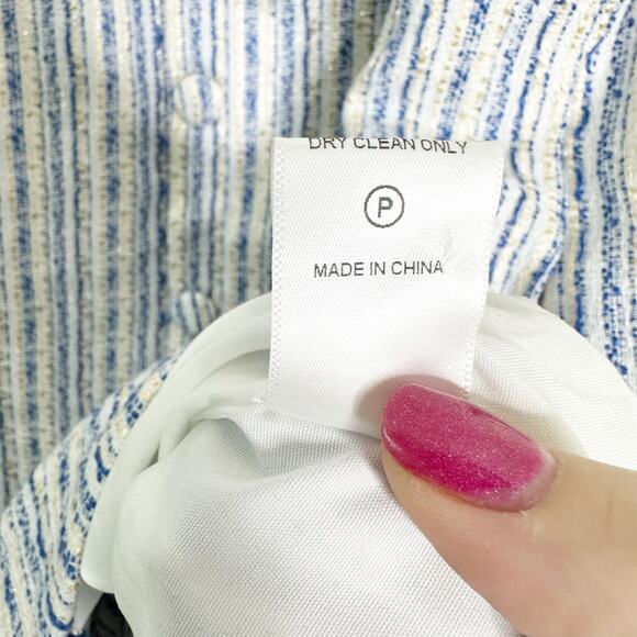 Tuckernuck Pomander Place Ethereal Tweed Bianca Mini Dress Blue Small - Picture 9 of 10